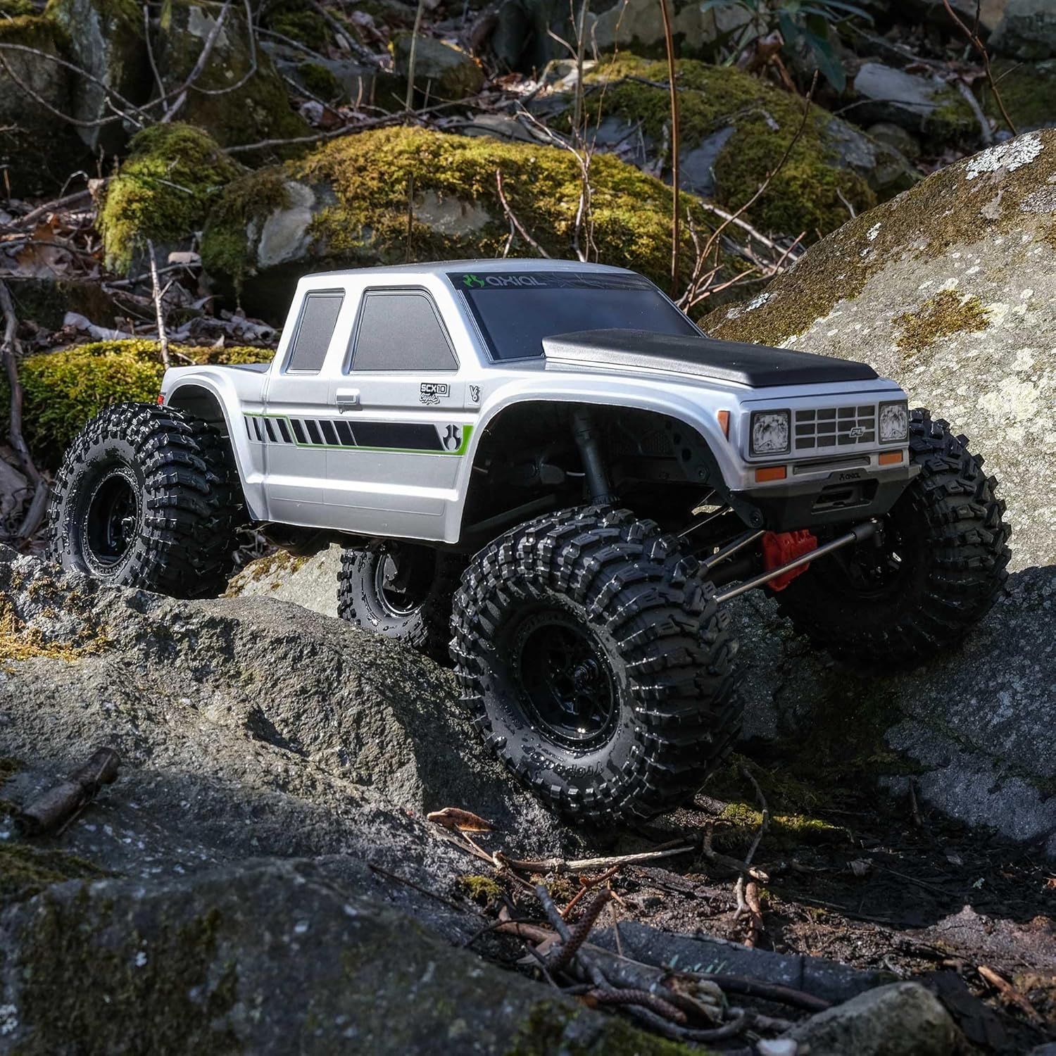 Axial RC Truck 1/10 SCX10 III Coyote 4X4 RTR (Battery and Charger Not Included) Brushed Rock Crawler, Silver, AXI-2036T1