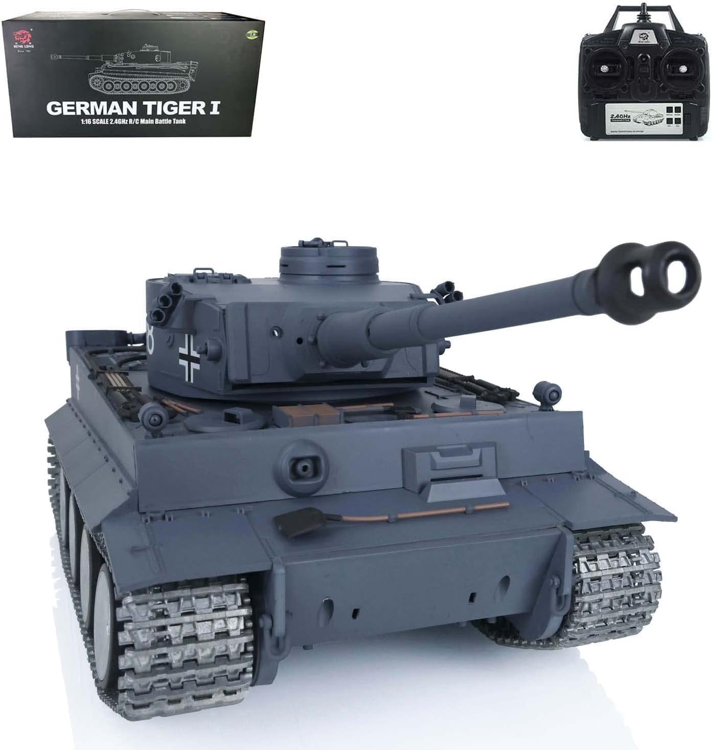 TOUCAN RC HOBBY US in Stock Henglong 1/16 7.0 Tiger I RTR RC Tank 3818 W/Barrel Recoil Metal Tracks Wheels (Professional Version) BB Airsoft That Shooting BB Bullets