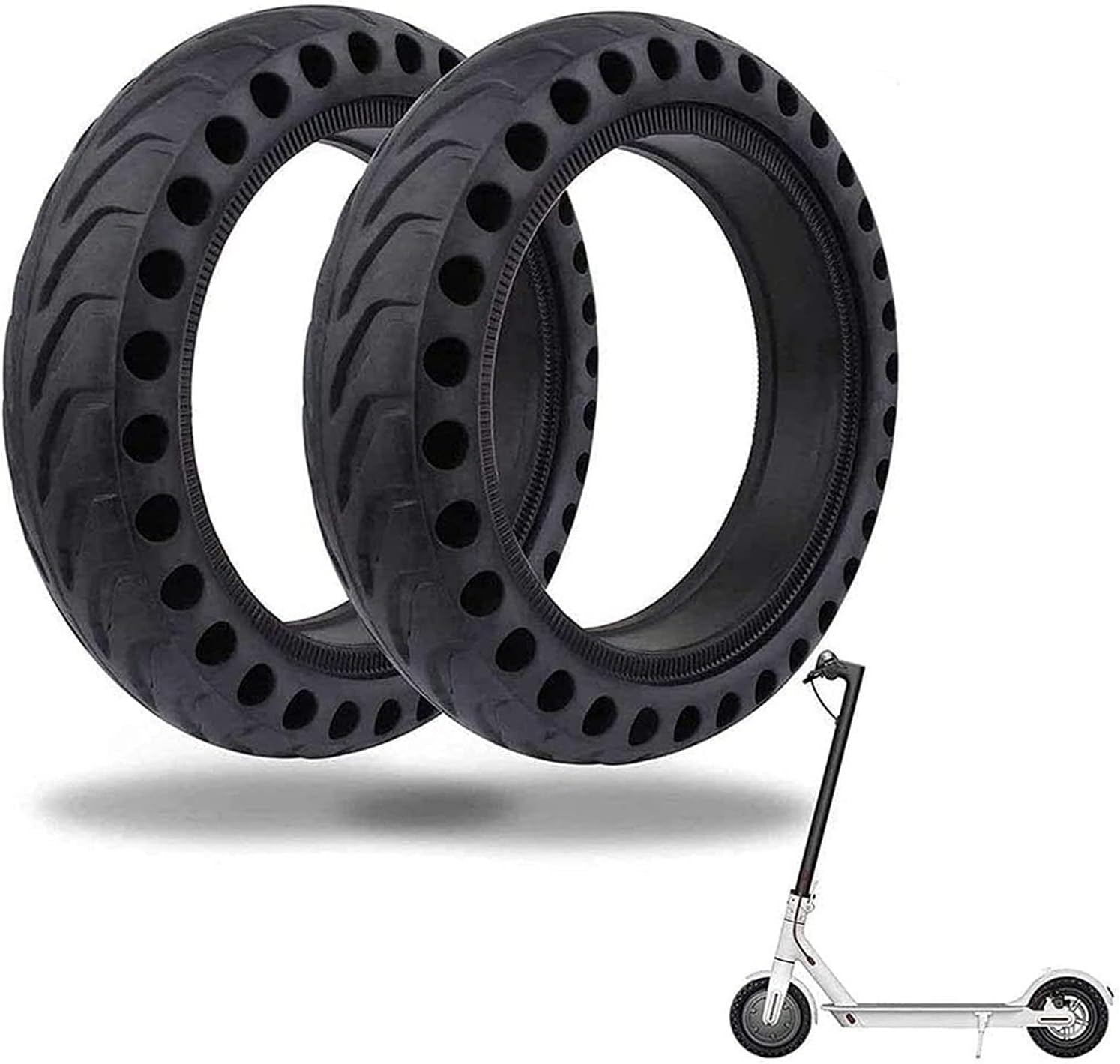 Wheels Scooter Tires Front Rear Wheel Solid Tyre 8.5 Inch Anti Slip with Tire Levers Replacement Hub Explosion-proof Tire Set for M365 Electric Scooter 2 Pcs
