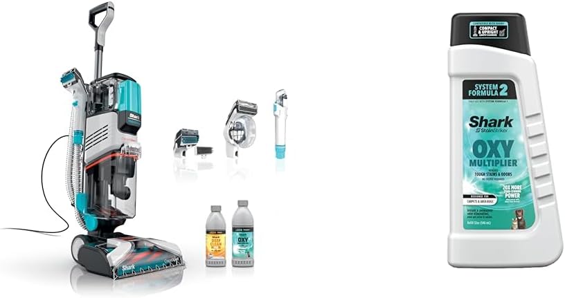 Shark EX201 CarpetXpert Upright Carpet, Area Rug & Upholstery Cleaner + Shark StainStriker 32oz OXY Multiplier Formula