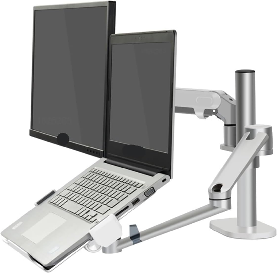 OL-3S Aluminum Height Adjustable Desk Dual Arm 17-32