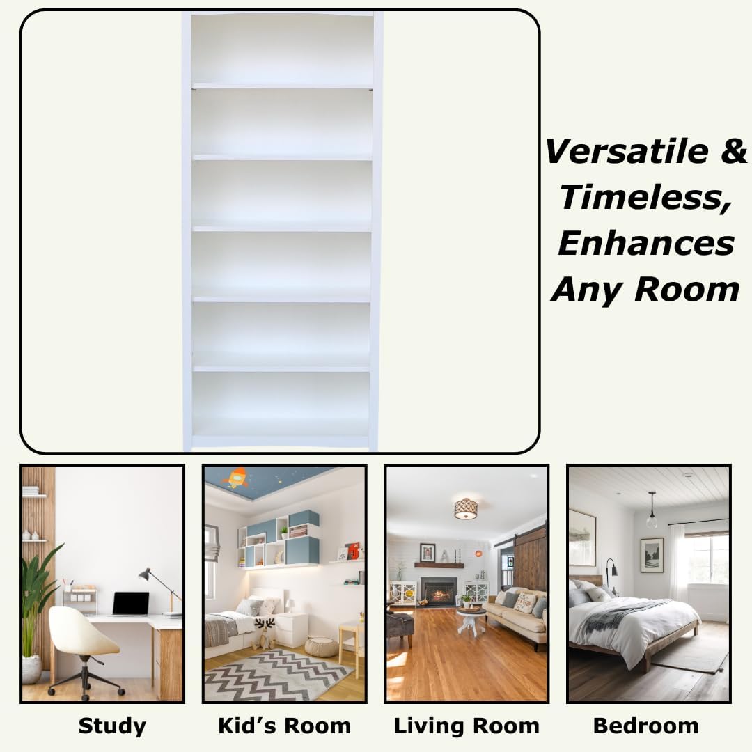 Shaker Solid Wood Bookcase, 72