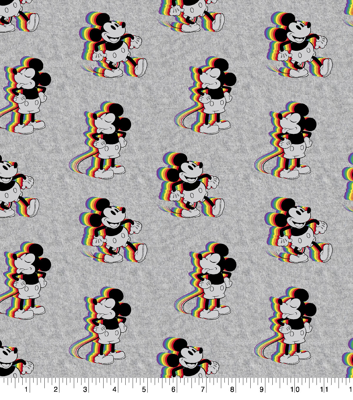 Disney Pride Cotton Fabric Rainbow Shadow