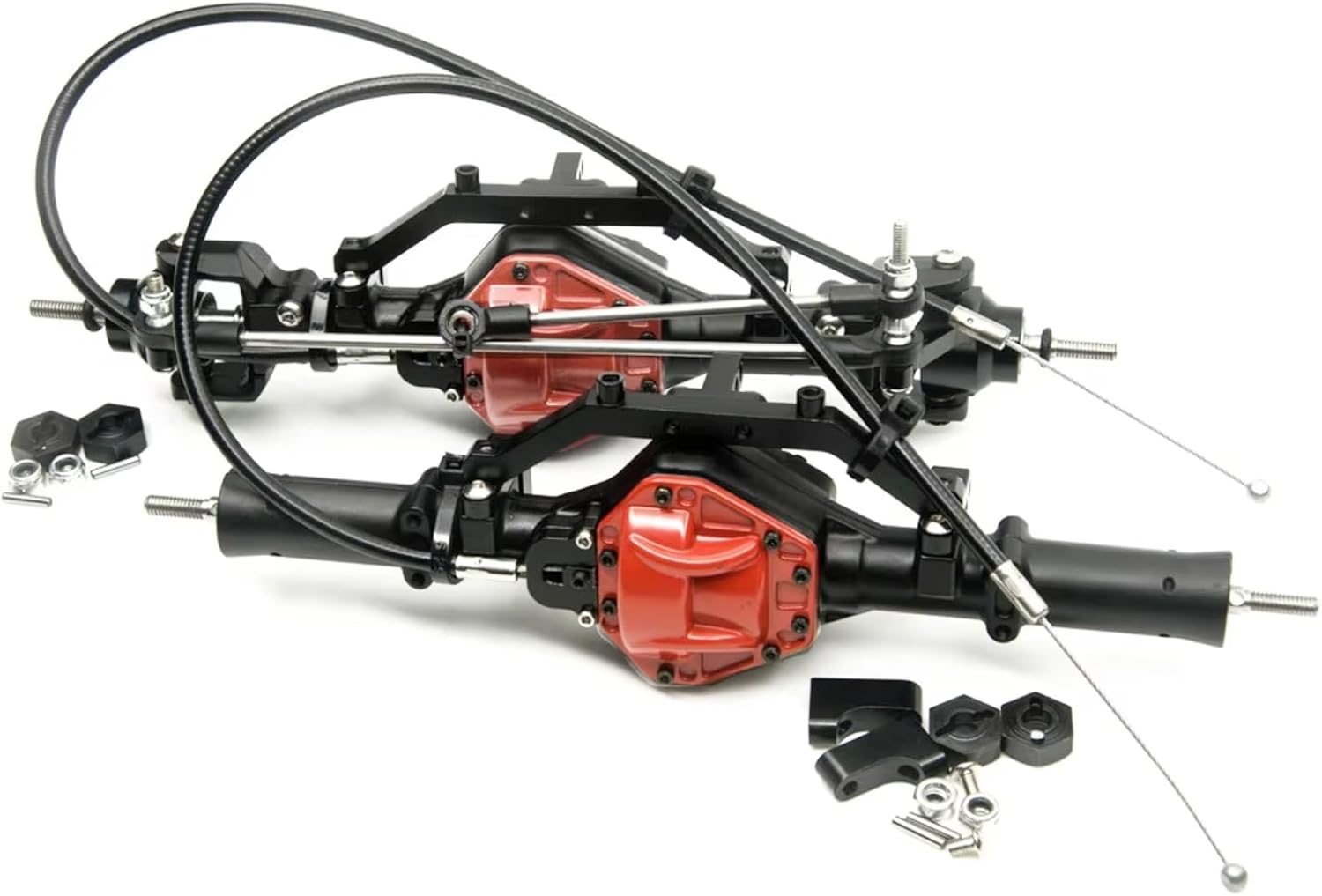 for Axial for SCX10 1/10 Aluminum Front Rear Axle with 4WD Scale RC Crawler Car Upgrade Accessories Parts RC Car Parts(Set)