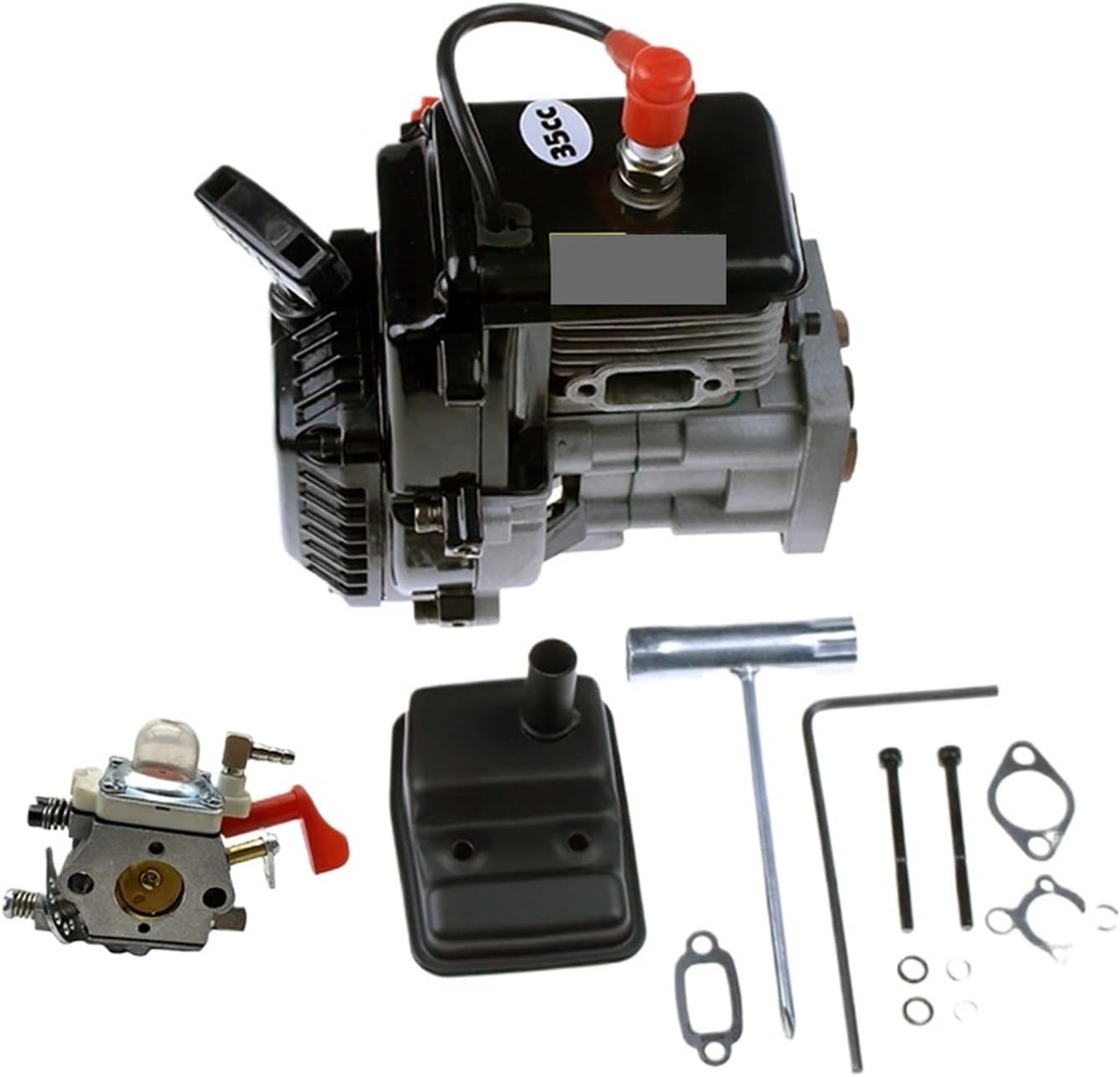 Rc Rc Upgrade 29CC- 35CC 2-Stroke 4 Bolt Engine With Carburetor+ Muffler Compatible For 1/5 HPI Rofun Rovan Km BAJA LT FG GOPED Mcd Fid Ql Ddt(35CC)