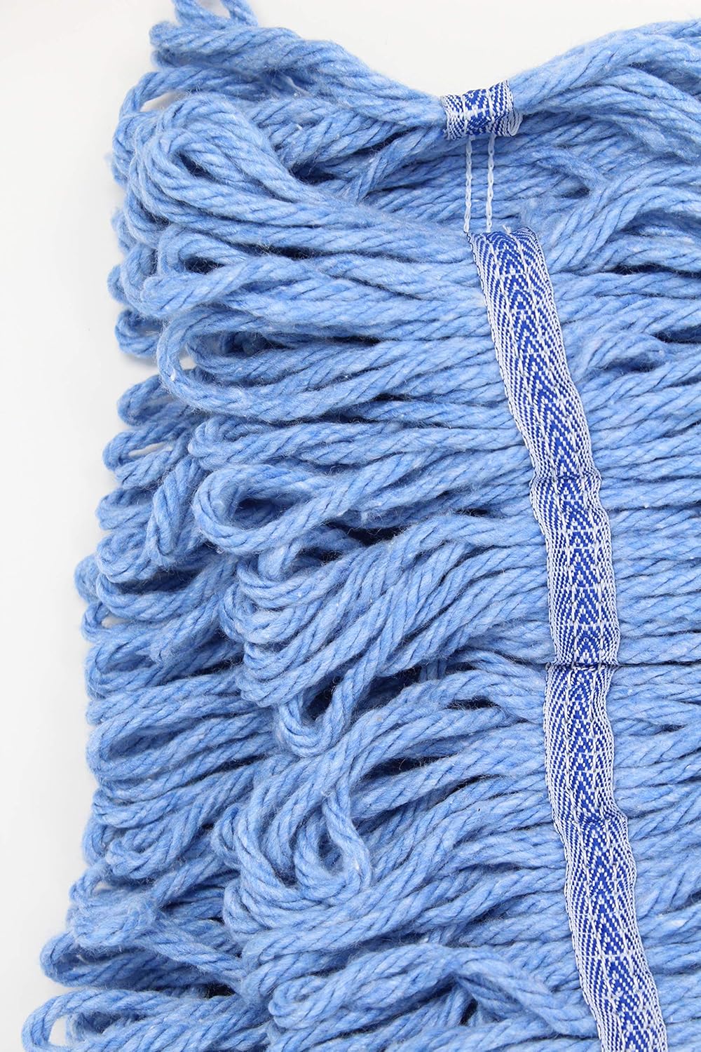 Turkey Creek Essentials Mop Heads Commercial Grade USA Made Looped End Heavy Duty Large Mop Head of Blue 4-Ply Synthetic Yarn Industrial Wet Mop Head Replacement and String Mop Refills (12, Large)