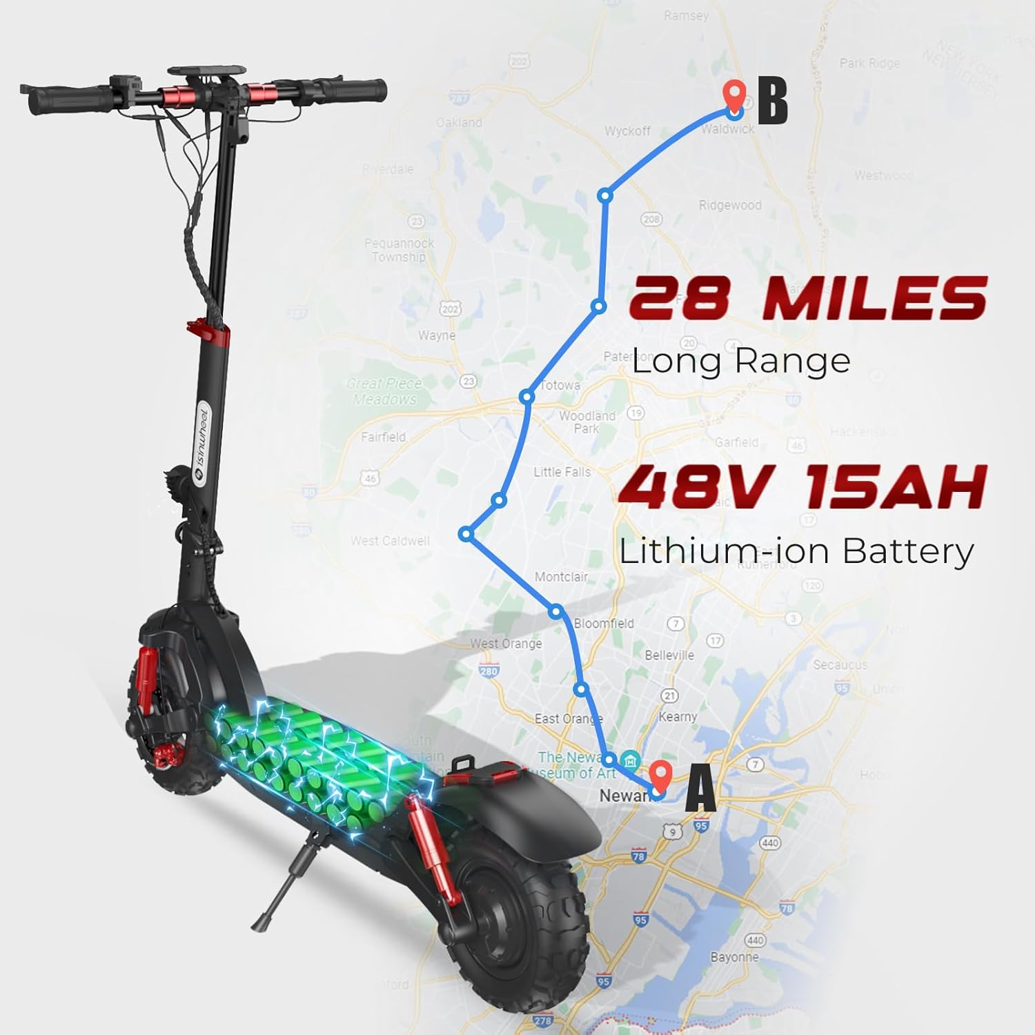 isinwheel Electric Scooter Adults, 22-37 Miles Long Range, 21-28 MPH Max Speed, 1000/800/500W Motor Escooter for Adults Commuting, Foldable E-Scooter with Turn Signal & Dual Shock Absorbers