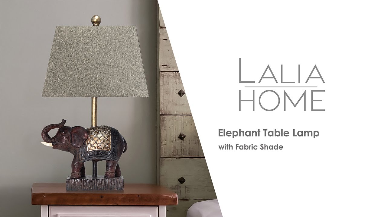All The Rages 20 Elephant Table Lamp With Fabric Shade