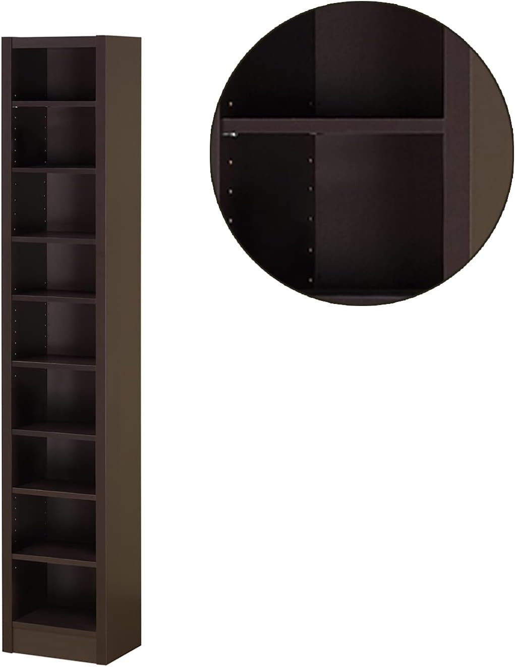 simple relax Rectangular Bookcase with 2 Fixed Shelves, Cappuccino