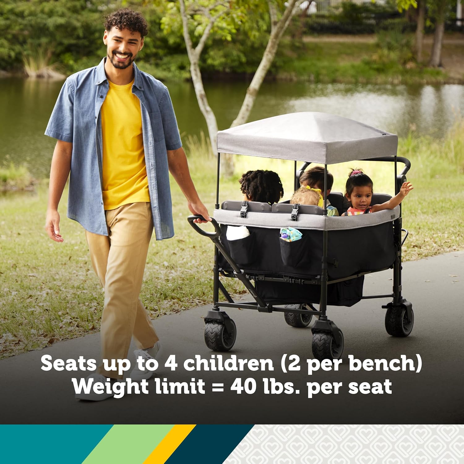 Safety 1st Summit Quad Wagon Stroller, Grey Harbor