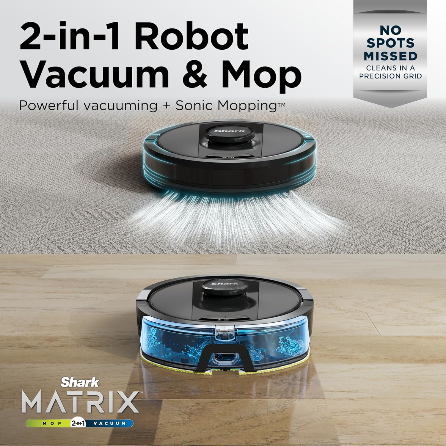 Shark R-RV2400WS Matrix No Spots Missed, Bagless 30-Day Capacity, Precision Home Mapping Self-Empty Robot Vacuum & Mop - Certified Refurbished