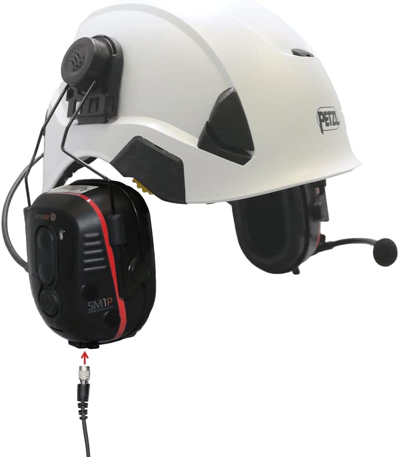 SM1P-IS Hazardous Location Smart Wireless Industrial Communication Headset, Helmet Mount, 23 dB NRR, Noise Cancelling Ear Protection, 82 dB Volume Limiter, Manufacturing, Oil & Gas, Mining