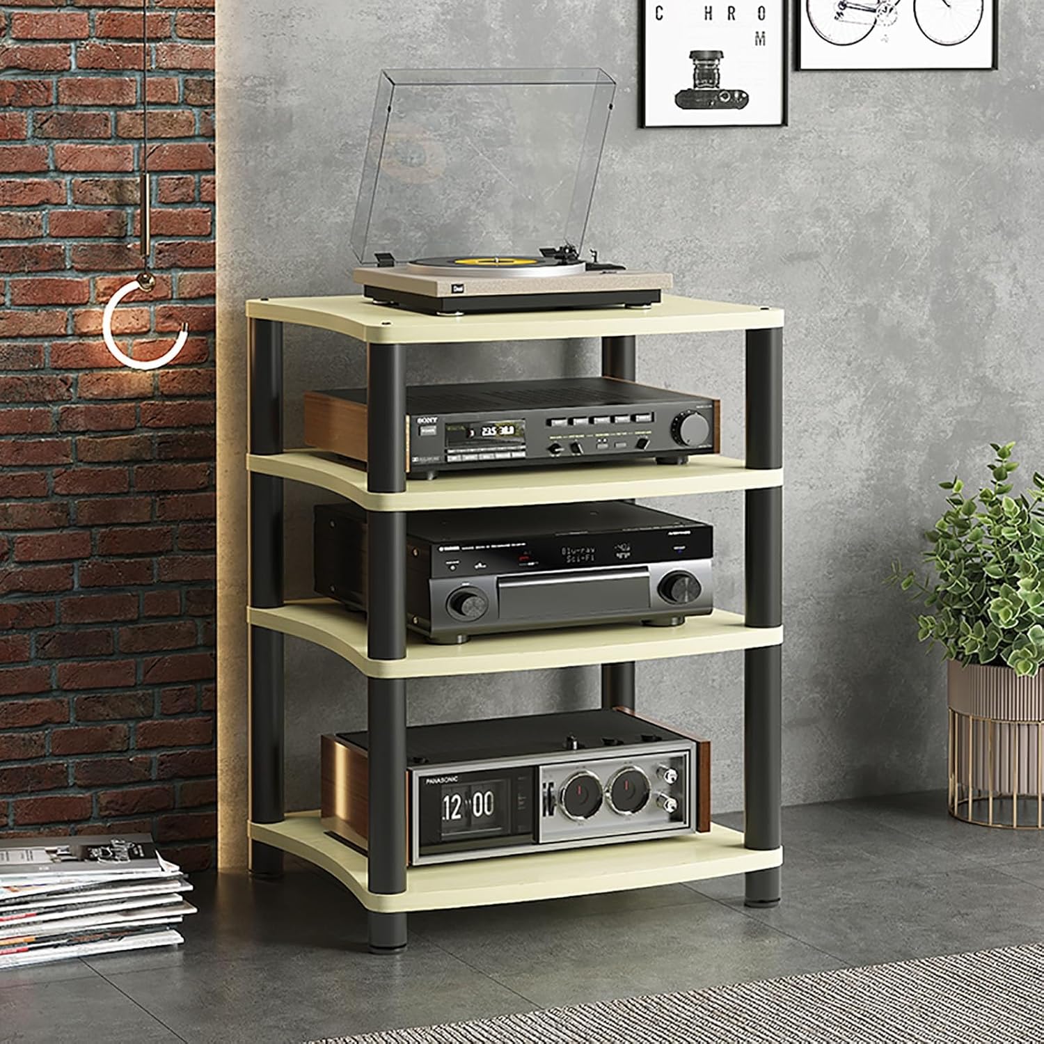 3/4-Tier Media Stand Audio/Video Component Cabinet