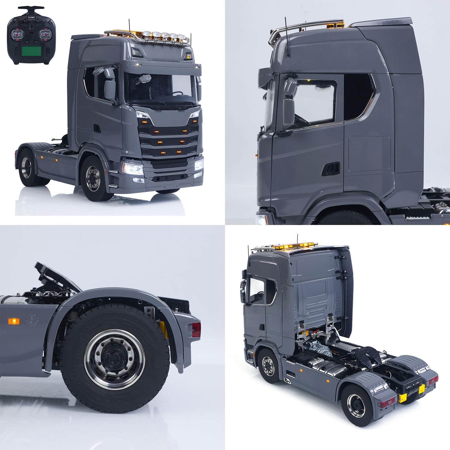 TOUCAN RC HOBBY 4x4 1/14 Radio Control Tractor Truck Metal Chassis Fifth Wheel 3Speed Transmission with Transfer Case 4x2 RC Lorry Vehicle