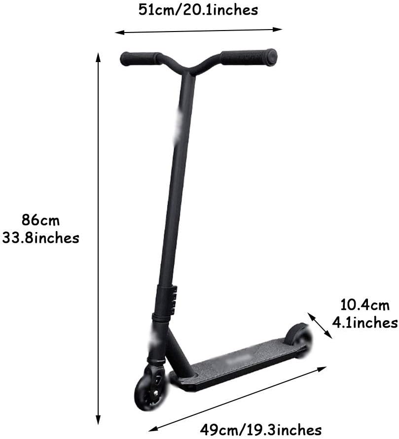 Scooters Black Adult Scooter, Men's Training Kick Scooter, Professional Racing Sport Scooters, Wheel Trick Scooters (Color : Black, Size : 49 * 51 * 86cm)