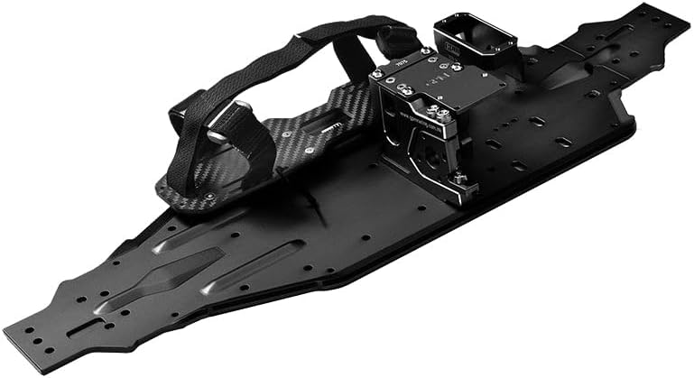 Aluminum 7075-T6 Chassis Plate with Servo Mount + Battery Compartment + Motor Base for Traxxas 1/8 4WD Sledge Monster Truck 95076-4 Upgrades (Use with Arrma AR320422 Receiver Box) - Black