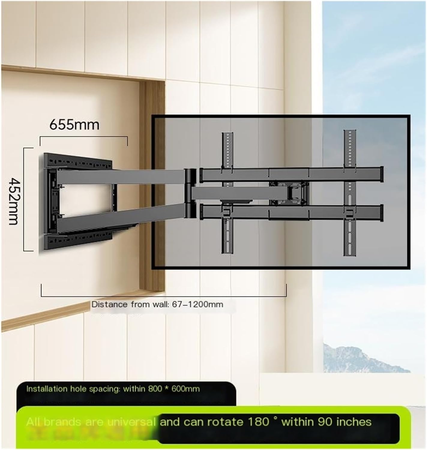 Bracket TV Rack Telescopic Rotating Folding Bracket Wall Hanging Wall Rack