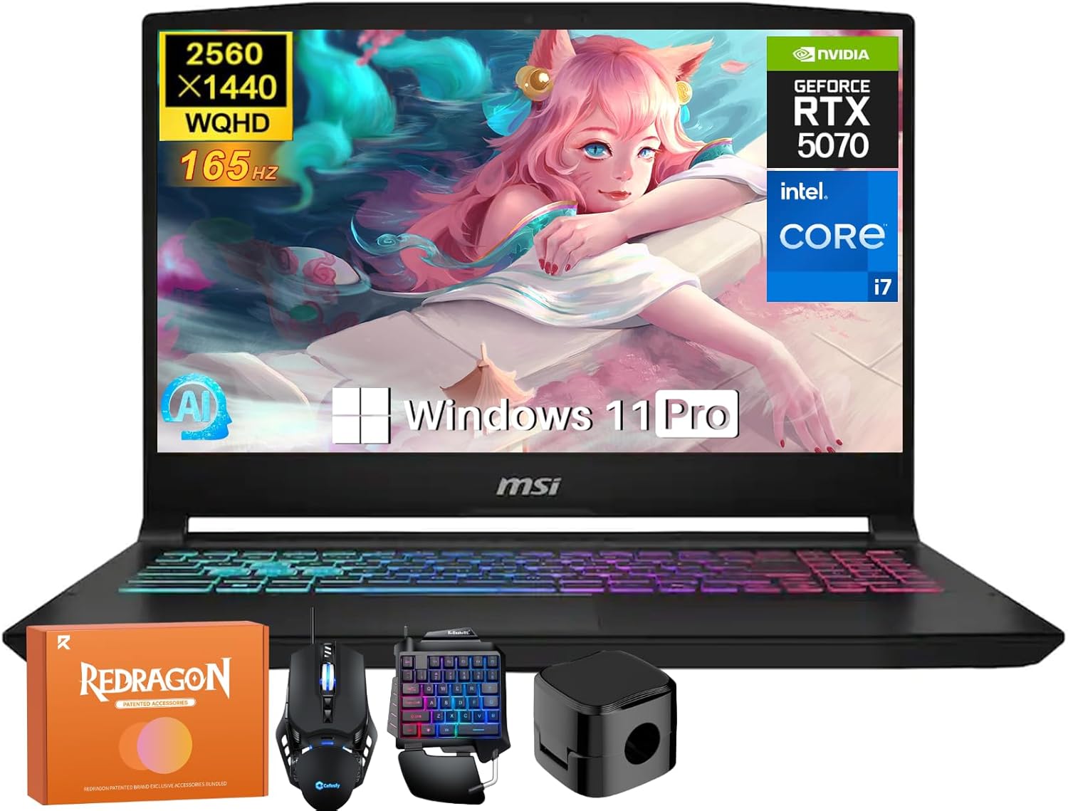 MSI Katana 15HX Gaming Laptop, NVIDIA GeForce RTX 5070 8GB GDDR7 GPU, 14th Gen Intel i7-14650HX, 15.6