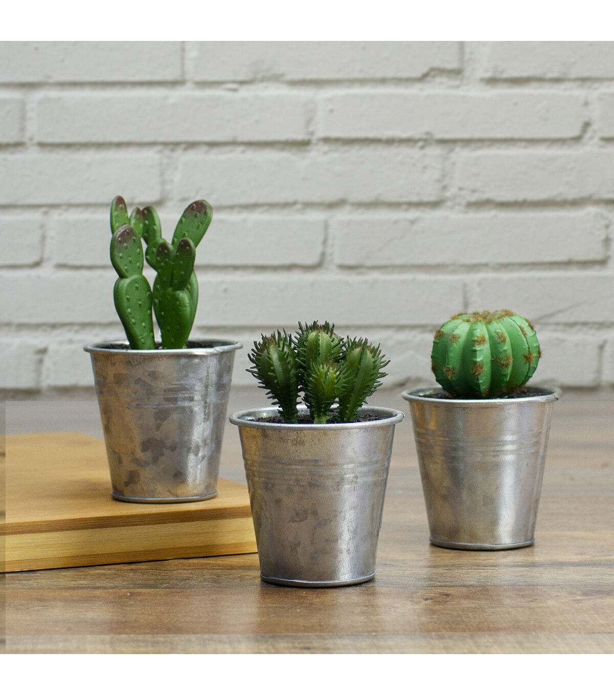 Northlight 3.5 Tropical Mini Artificial Cactus in Tin Pot