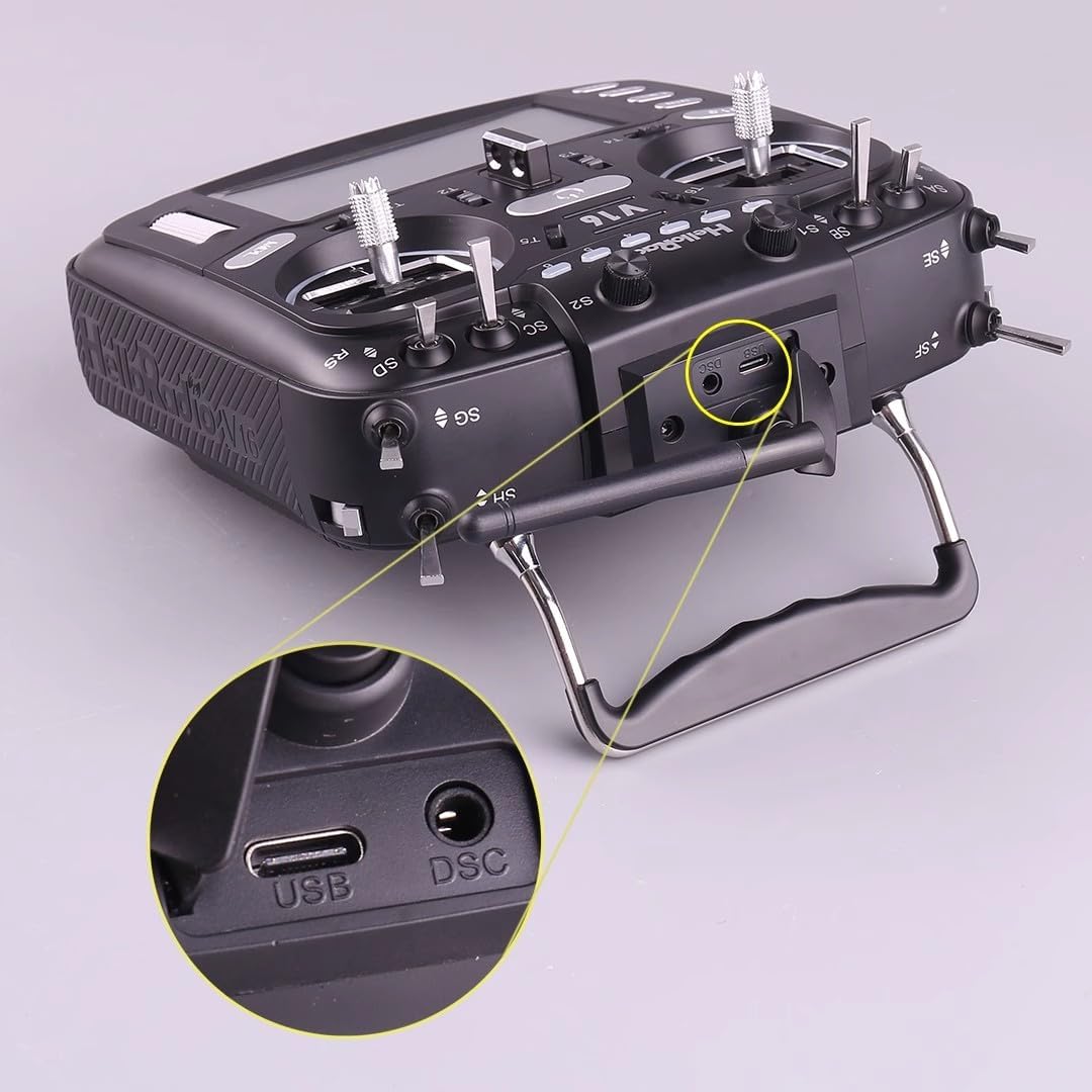 V16 ELRS FPV Drone Remote Controller Hall Gimbals Radio Transmitter, 16 Channels, 2.4G, Mode 2, for RC Drone (Black)