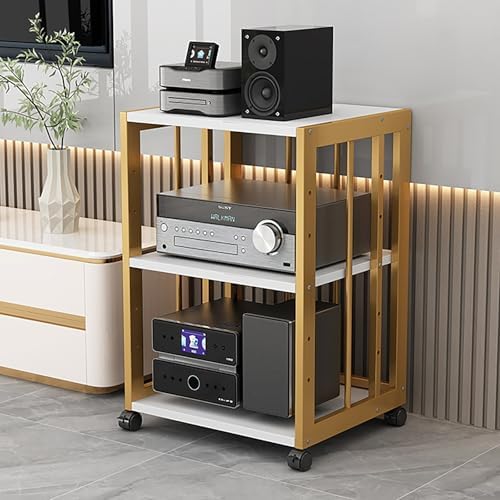 Audio Rack Tower with Wheels