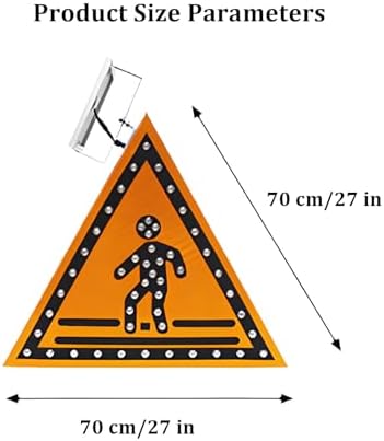 Solar LED Traffic Guide Light - Mobile Pedestrian Crossing Sign with Arrow Banner for Construction & Highway, 70x70 cm, Green Color, Durable & Bright Safety Indicator