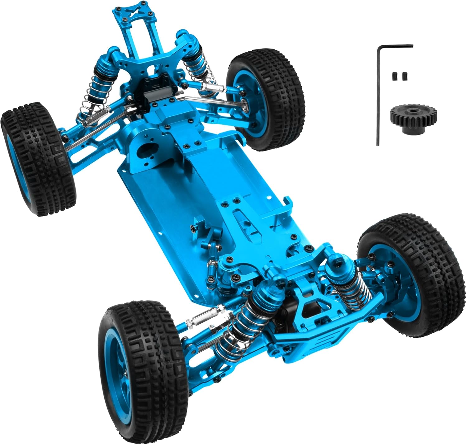 Share Goo Metal RC Body Chassis Frame 1/14 4WD Frame Kit Compatible with WLtoys 1/14 144010 144001 144002 RC Car Upgrade Parts (Blue)