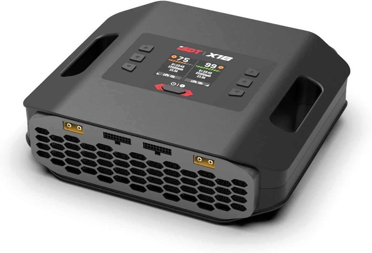 ISDT X16 2X1100W 2X20A Lipo Battery Balance Charger Dual for Rc Models 2-16S Life，LiPo，LiHv，ULiHv PB -US Plug