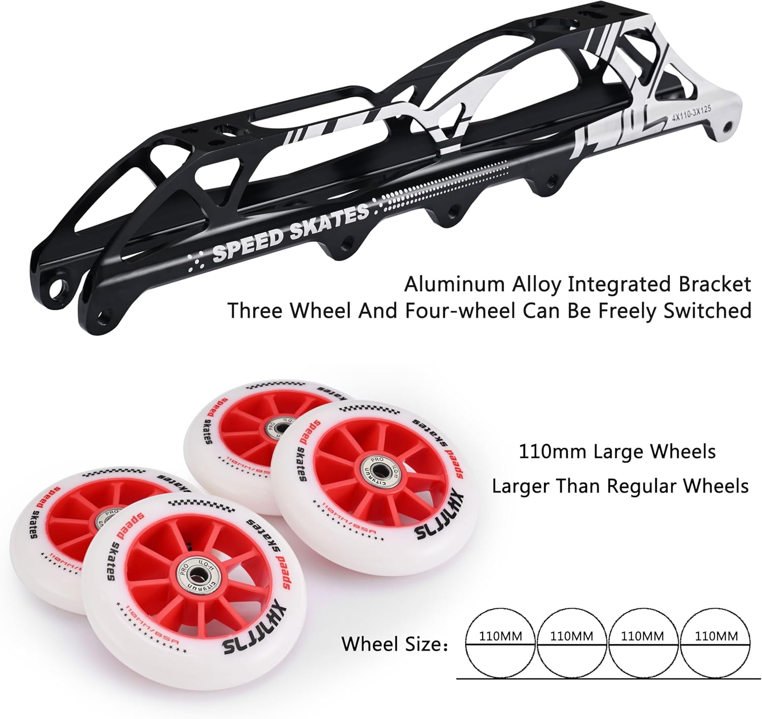 Inline Speed Skates Adult for Mens Womens, Professional Fitness Racing Skates Adult Male, High Performance Roller Skating, Black