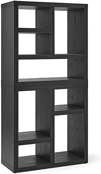 Durable Wood Stackable Modular Bookcase, Charcoal
