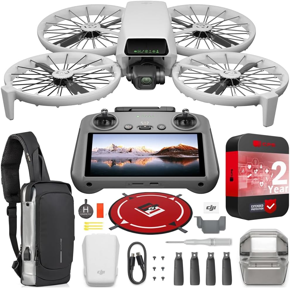 DJI Flip with RC 2 Screen Remote Controller, Follow Me Drone with 4K UHD Camera for Adults, Under 249g, 3-Axis Gimbal Stabilization, Palm Takeoff, 31-Min Flight Time Bundle with Deco Gear Accessories