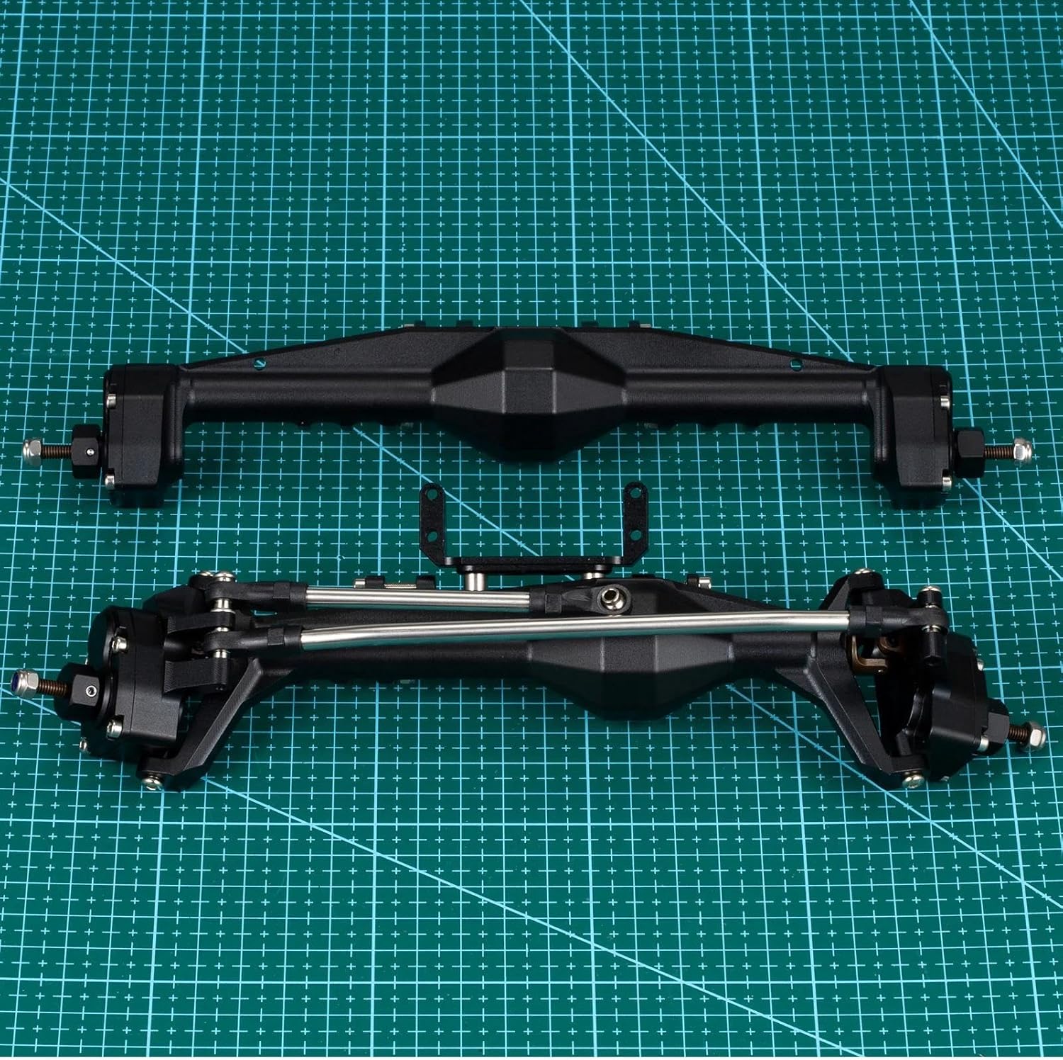 RC Parts for Axial for Capra 1.9 for UTB AXI03004 for Buggy 4WS 1/10 RC Front Rear Axle Set Upgrade Parts Aluminum F9 Portal Axle Upgrades Parts(Black,1Set)