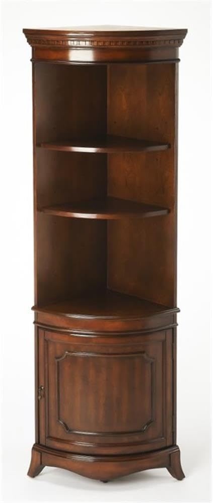 Beaumont Lane 3 Shelf Corner Bookcase in Cherry