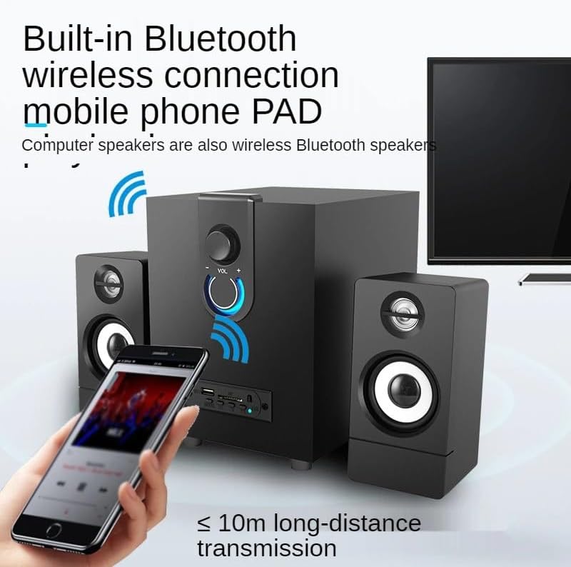 JSEIAJB Multimedia Active Subwoofer Audio Card Computer Speakers Desktop Subwoofer