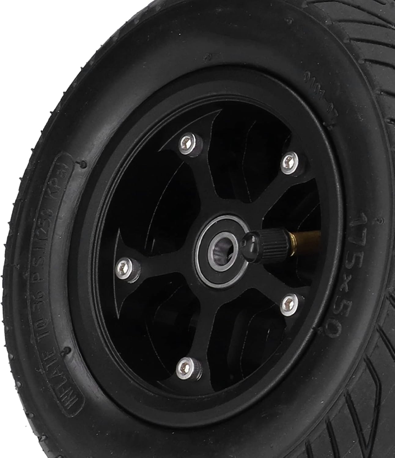 Scooter Tire, Mountain Scooter Skateboard Metal Wheel Hub and Tires Set with Drive Belt Replacement for Mountain Scooters and Mountain Skateboards(6 Inch) Electric Car Scooter Supplies