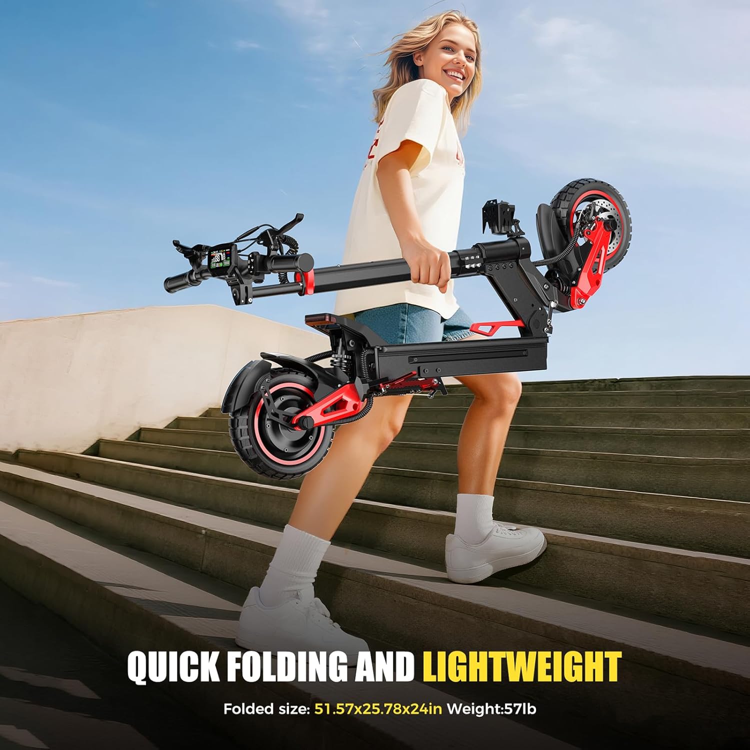 Electric Scooter, 22/23.6/25/30/31/34/37/62 Miles Long Range, Top Speed 19/22/28/34/60 MPH, 8.5