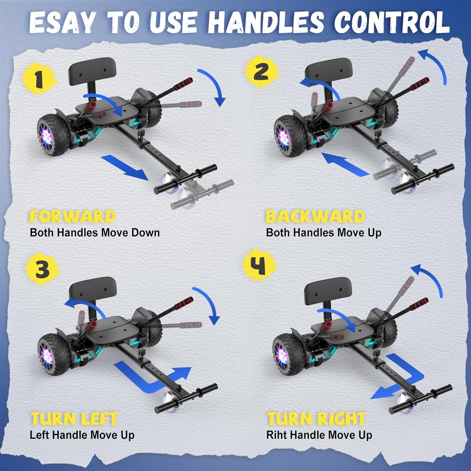 SISIGAD Scooters for Kids Ages 7-12, with Built-in Bluetooth Speaker and 6.5