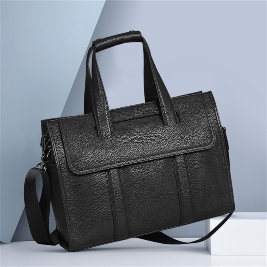 Men's Bags Leather Men's Handbags Layer Cowhide Computer Bag 15.6 Inch Business Large Capacity Briefcase