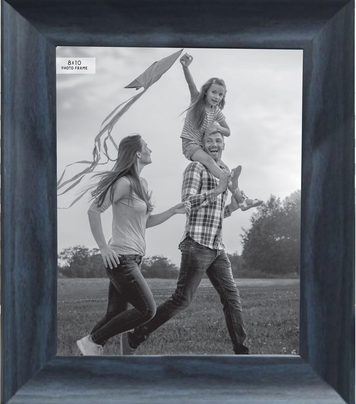 8 x 10 Navy Woodgrain Tabletop Picture Frame