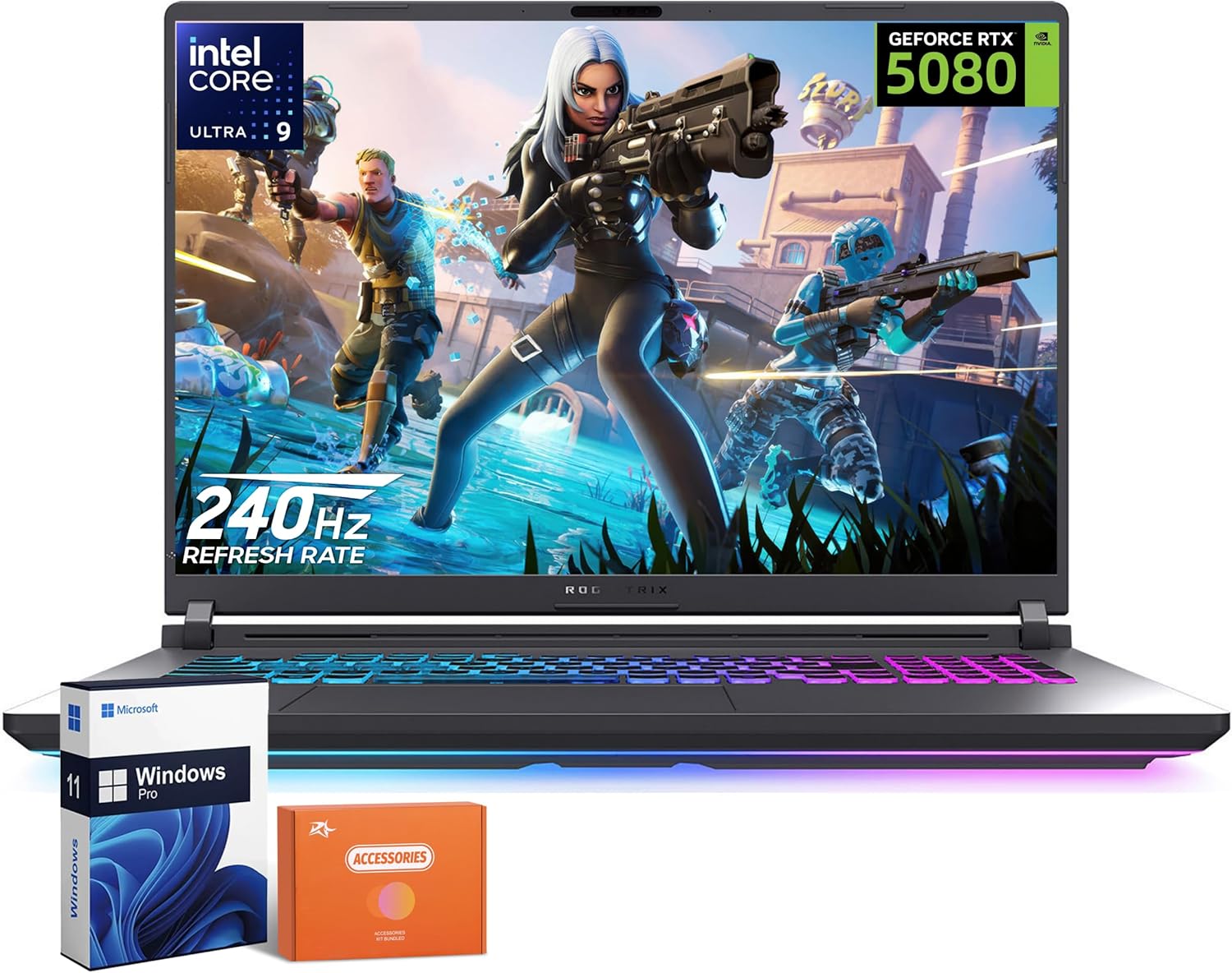 ASUS ROG Strix G18 Gaming Laptop 2025, Intel Ultra 9 275HX(24 Cores), NVIDIA GeForce RTX 5080, 18 Inch 2.5K 240Hz Display, 64GB DDR5, 4TB SSD, WiFi 7, Backlit Keyboard, Windows 11 Pro, Accessories