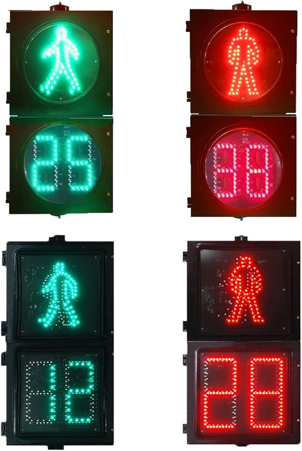 LED Traffic Stop Light, Traffic Signals Signs Lights, Car and Pedestrian Road Signs Traffic Light, Waterproof Dustproof Sunproof, for Roads, Crossroads, School Entrance(Round)