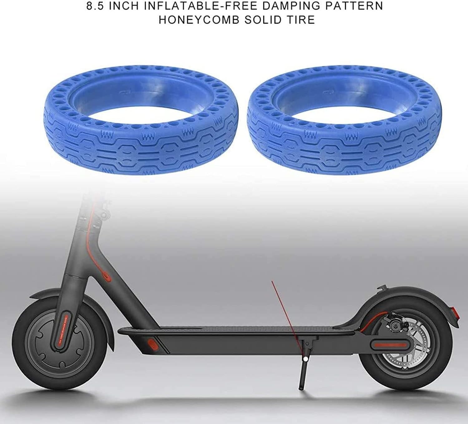 Wheels Electric Scooter Replacement Wheels, 8.5 Inch Solid Tires, 8-1/2'' Honeycomb Tires, for M365 Or Similar E-Scooter Models (Color : Svart)