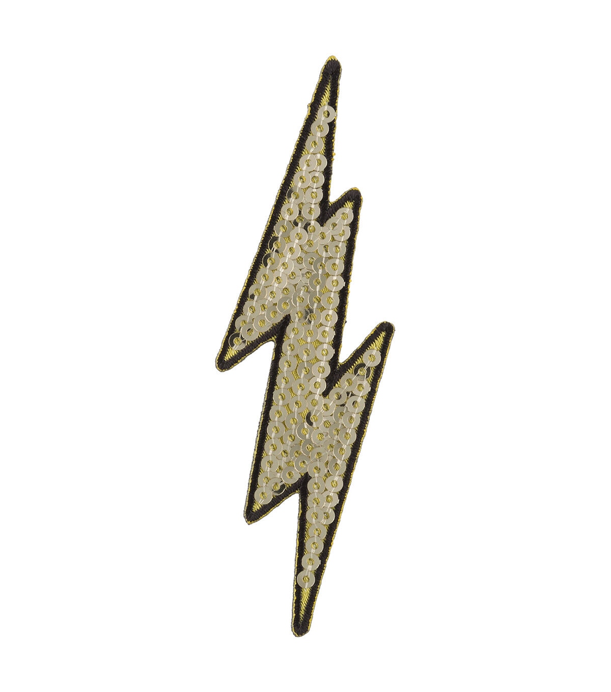 Simplicity 3 Gold Sequin Lightning Bolt Iron On Patch