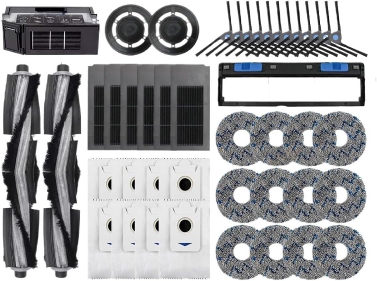Roller Main Side Brush Hepa Filter Mop Cloth Dust Bag Parts Compatible With Ecovacs Deebot X2 Omni X2 Pro X2 Robot Vacuum Accessories(B-44PCS)
