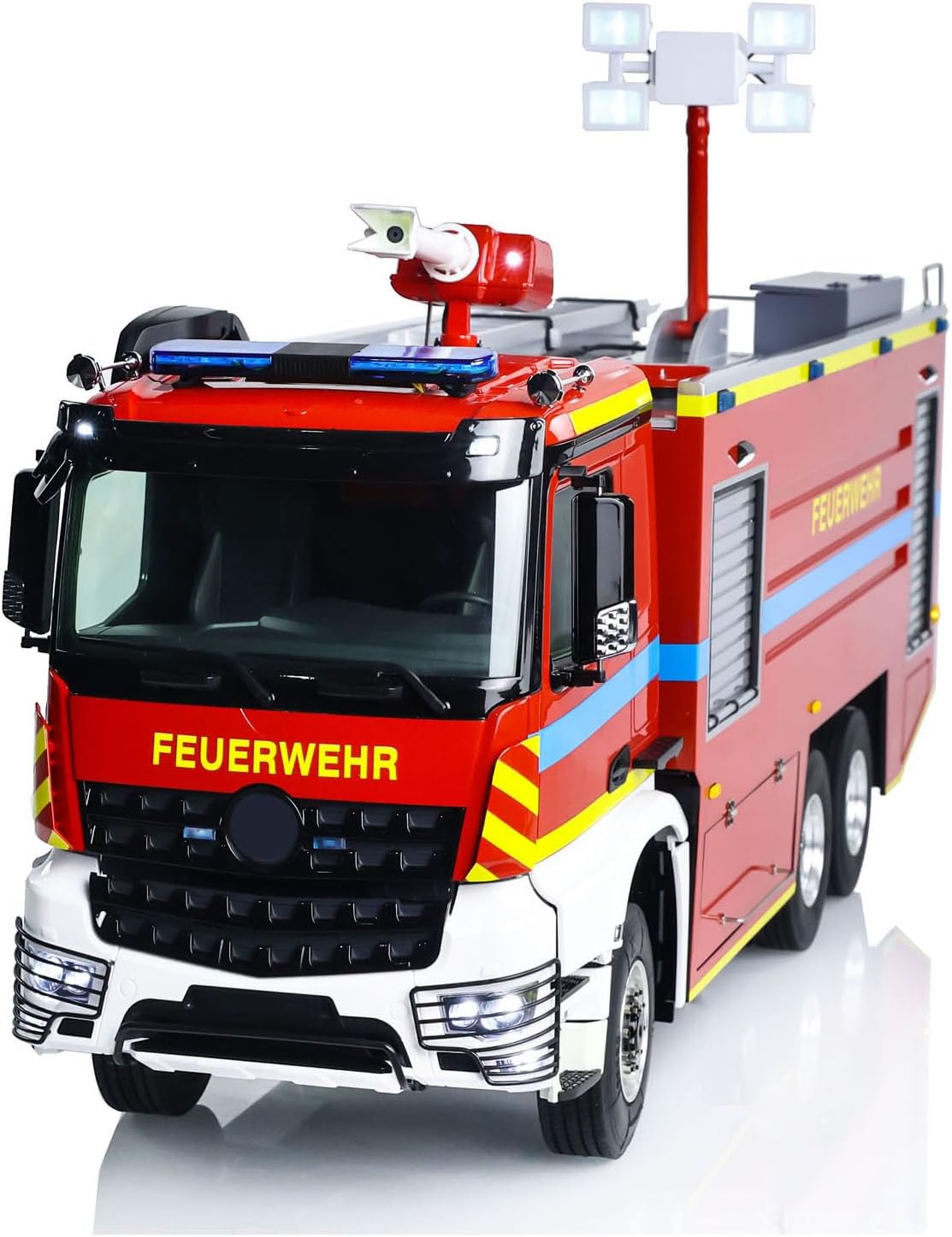 6X6 1/14 RC Fire Vehicles Remote Control Fire Fighting Truck 2-Speed Transmission Differential Lock Axles RTR Car Model Sound