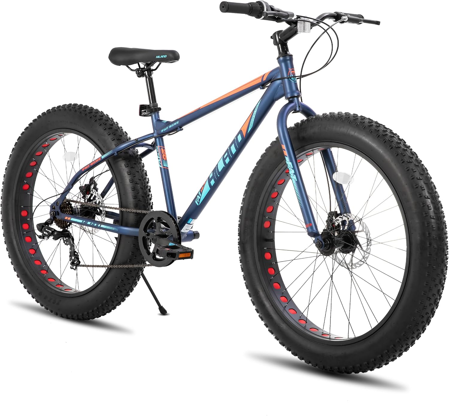Hiland 20 Inch Kids' Bicycles Fat Tire Mountain Bike for Boys and Girls Age 5 + Years, Shimano 7-Speed, Dual-Disc Brake,Kids Beach and Snow Bicycle
