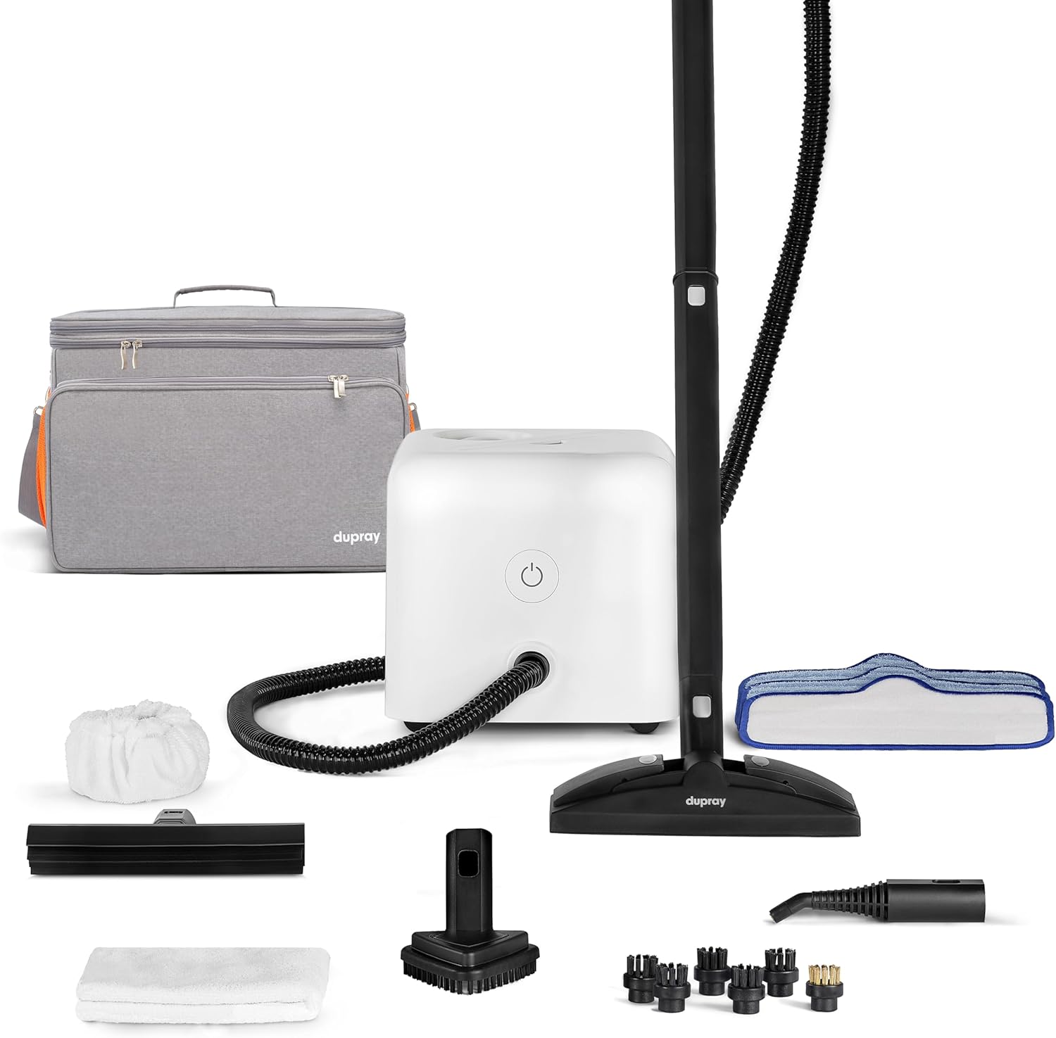 Dupray Neat Steam Cleaner with the Awesome Bag, Multipurpose Steamer for Floors, Grout & Upholstery, Chemical-Free Cleaning, Large Tank, 18-Piece Accessory Kit