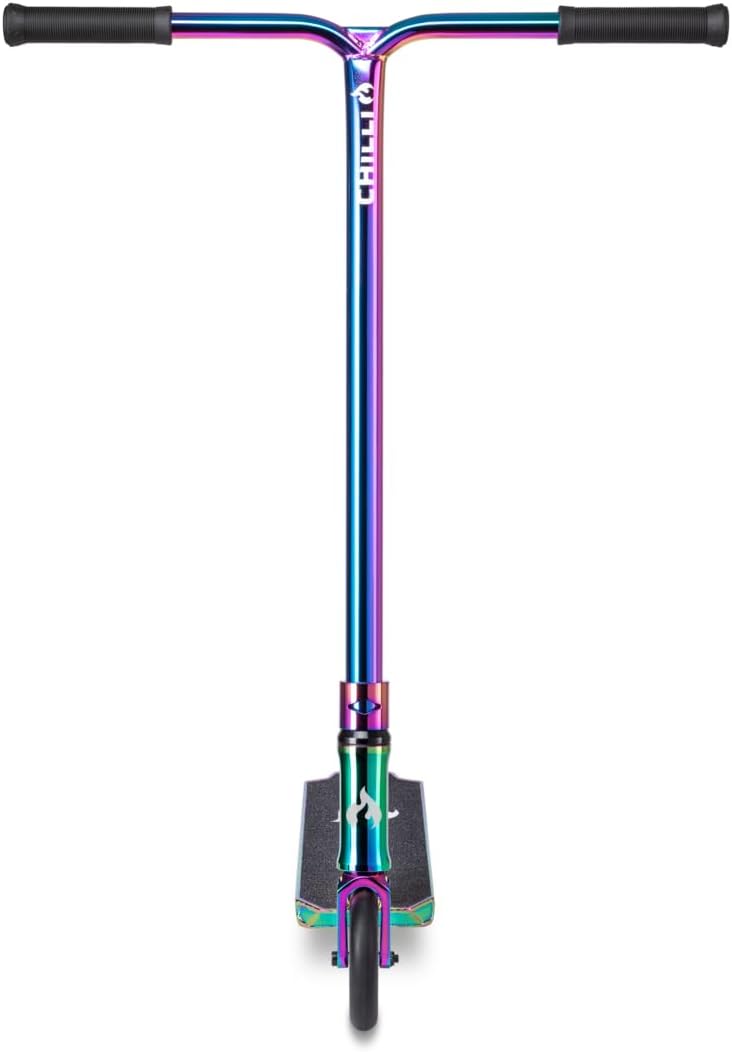 Chilli Pro Scooter- Reaper Reloaded Neochrome Extreme Intermediate and Beginner Stunt Scooter, Reinforced Steel T-Bar, Spider IHC Compression, 120mm Wheels, for Ages 8+
