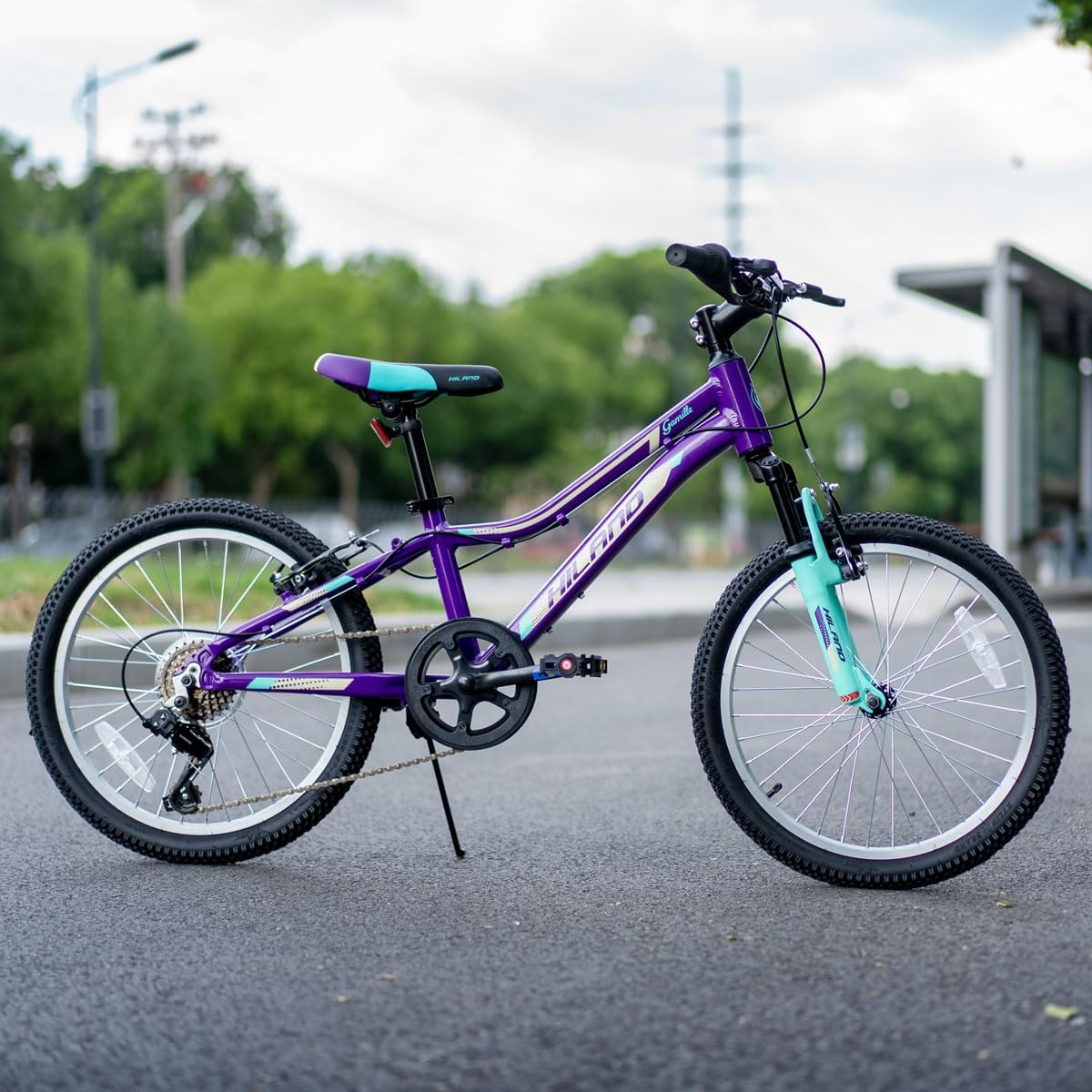 HILAND 20 Inch 26 Inch Mountain Bike for Women Girl, Lock-Out Suspension Fork, Aluminum Frame, Adult Ladies Mens MTB Bicycle