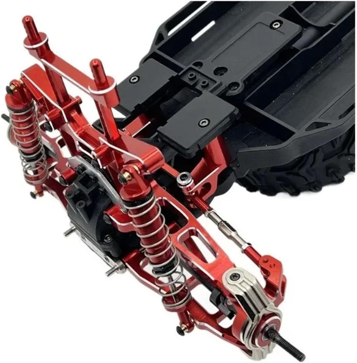 for UD1201 for UD1202 for UD-12PRO for 1/12 RC Car Upgrade Parts Accessories Absorber Suspension Arm Shock Tower Link RC Car Parts(Red)